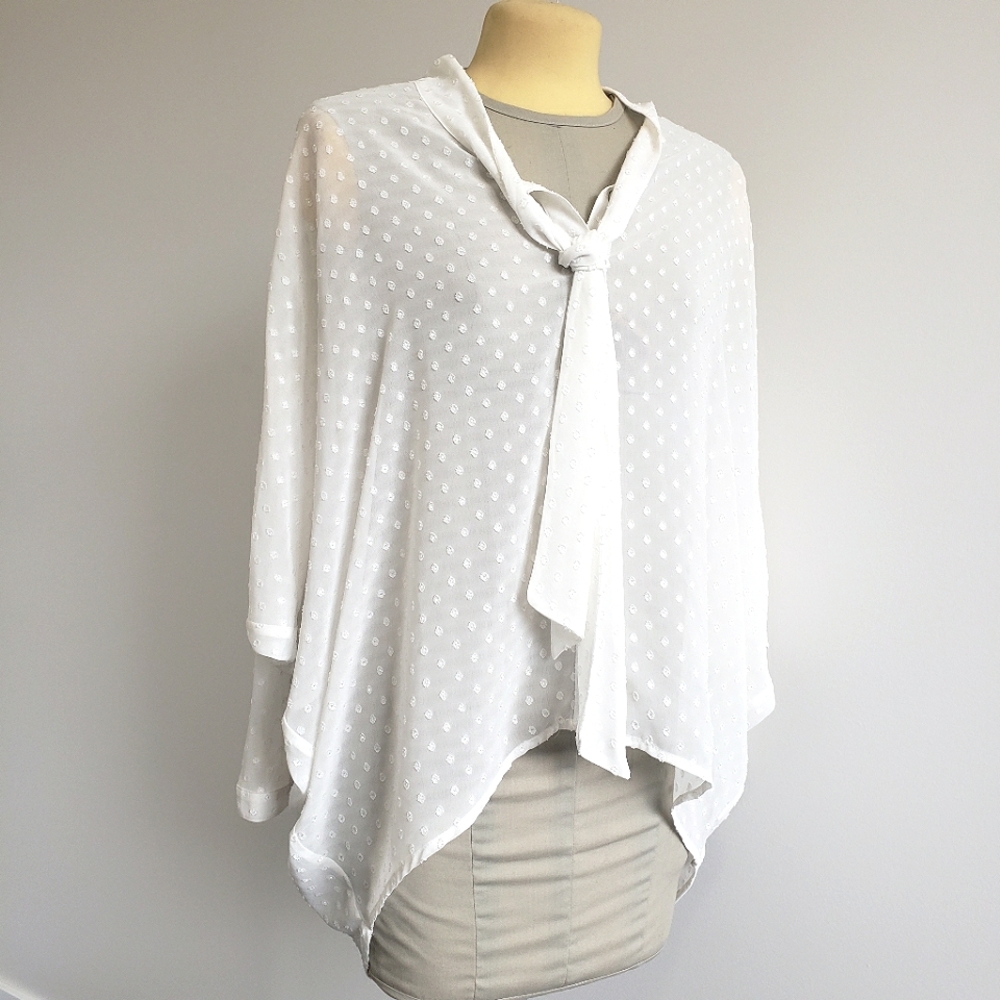 H&M oversized button up sheer blouse